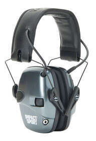 Howard Legiht Impact Sport Youth hearing protection. 22 dB NRR, 350 hour runtime. Gray cups.